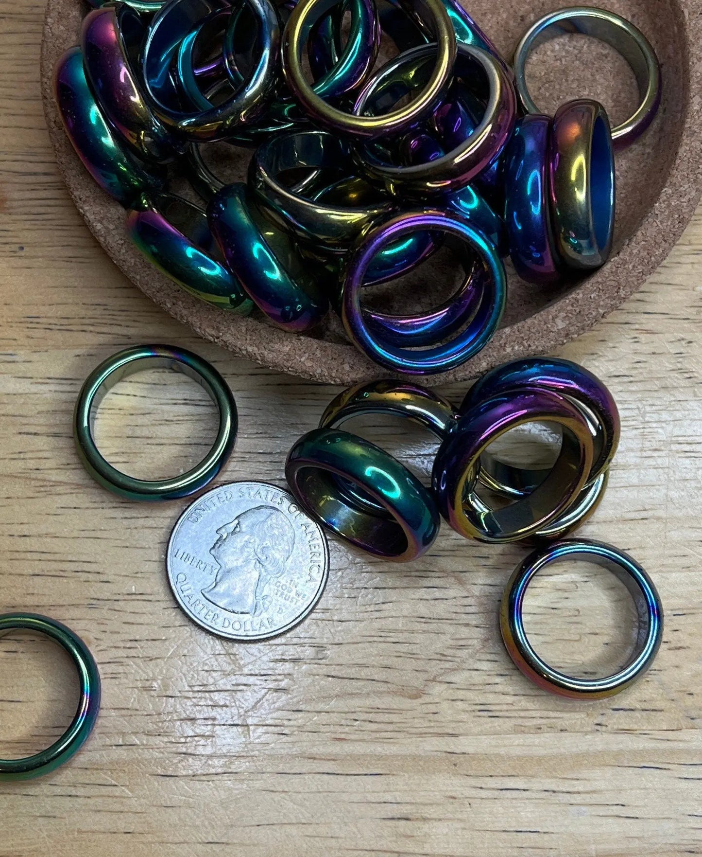 Tanzin Aura Hematite Ring Size 8 RNG-0040 Shop Wholesale Crystals