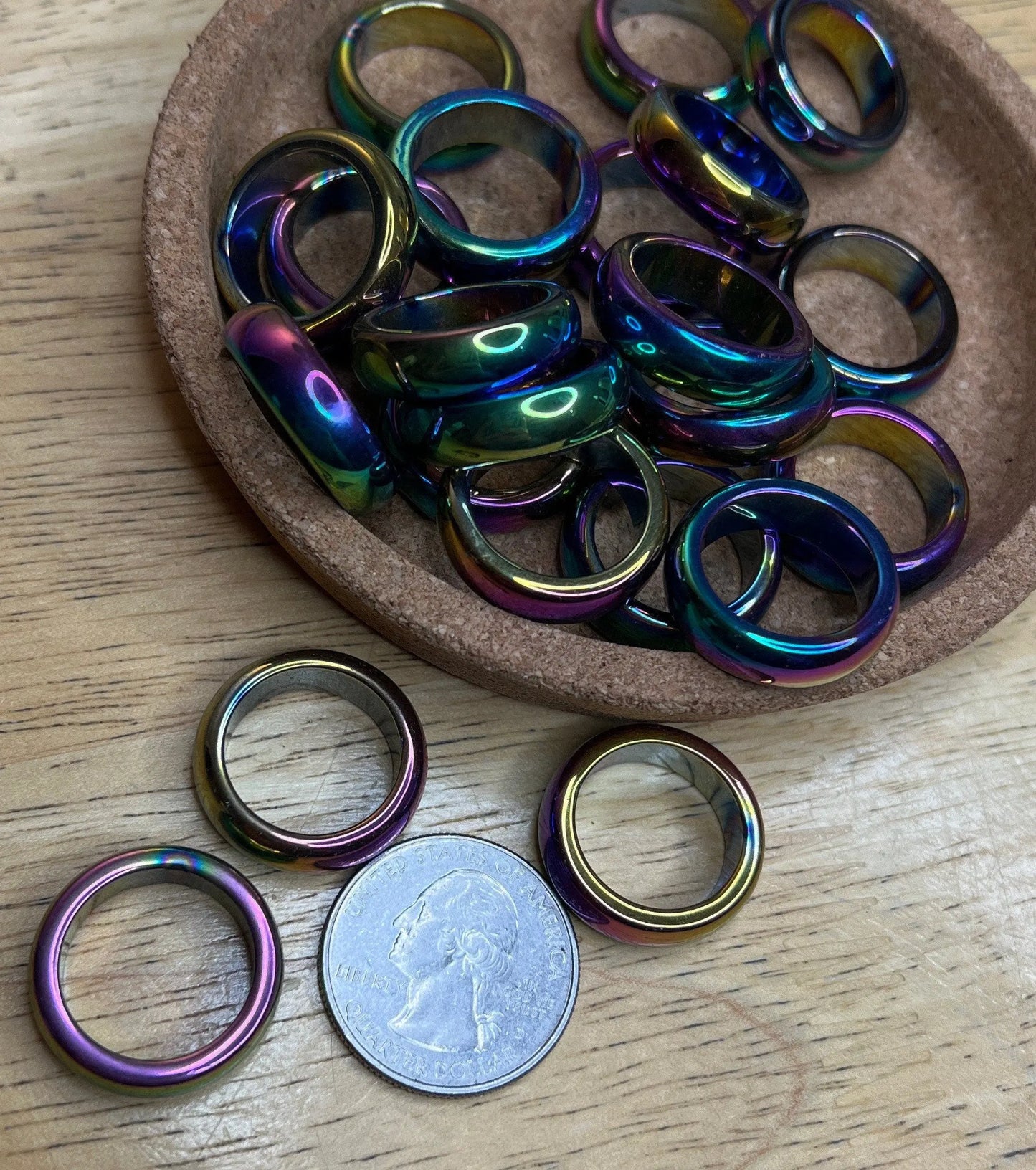Tanzin Aura Hematite Ring Size 5 RNG-0037 Shop Wholesale Crystals