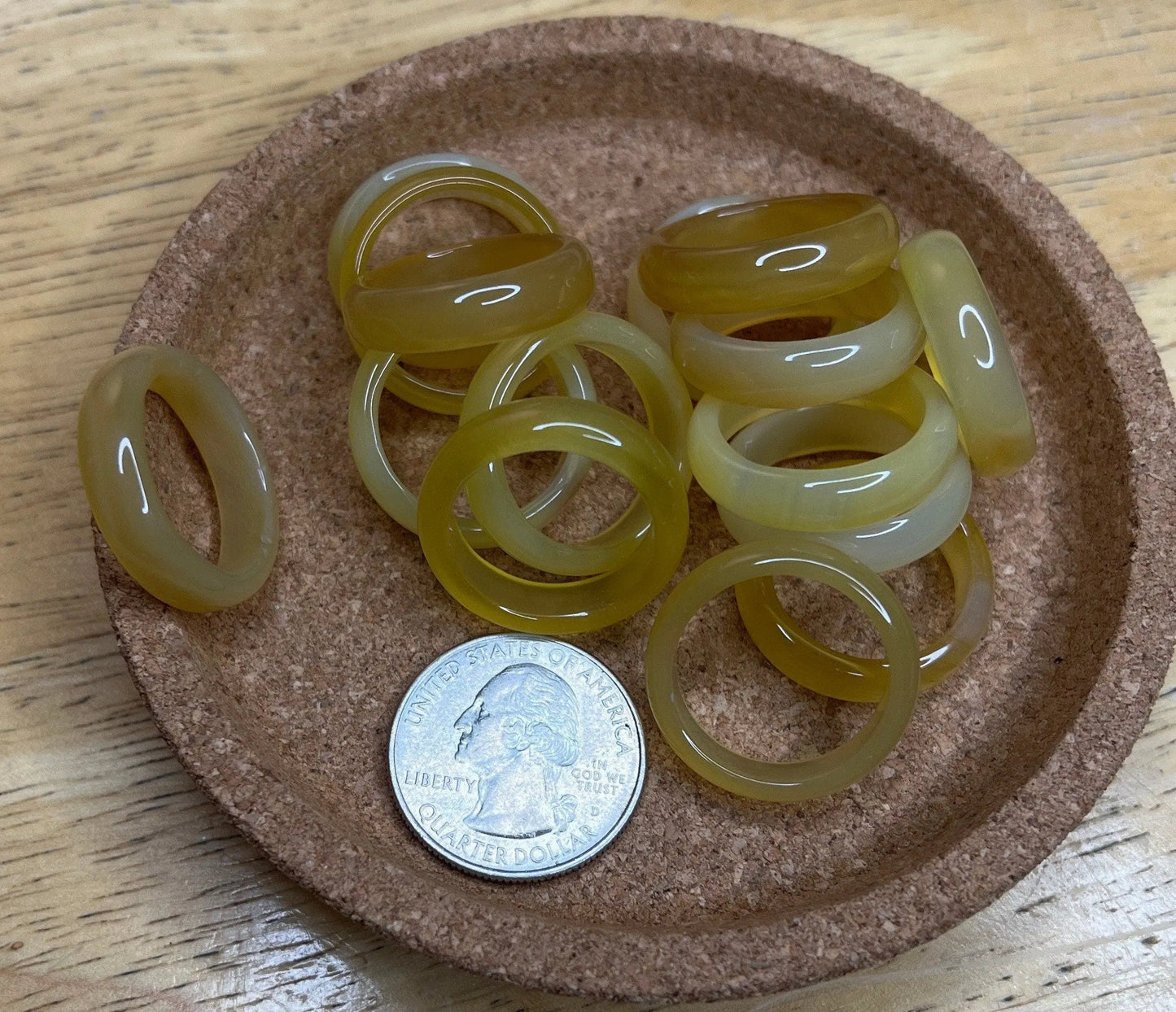 Yellow Agate Ring RNG-0036 Size 8 Shop Wholesale Crystals