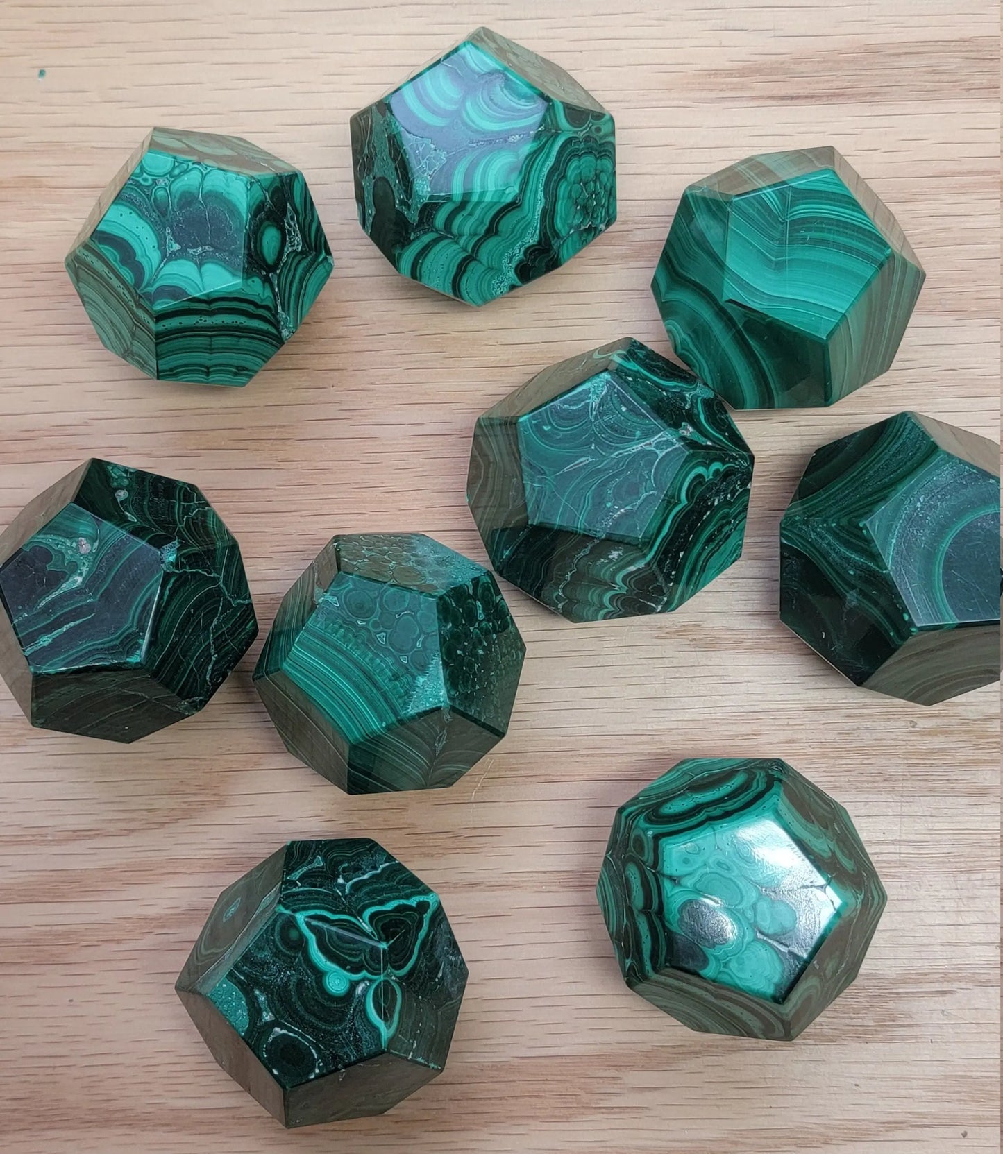 Malachite Dodecahedron 1474 Natural. Authentic. (Approx. 1.9”- 2.1”) Shop Wholesale Crystals