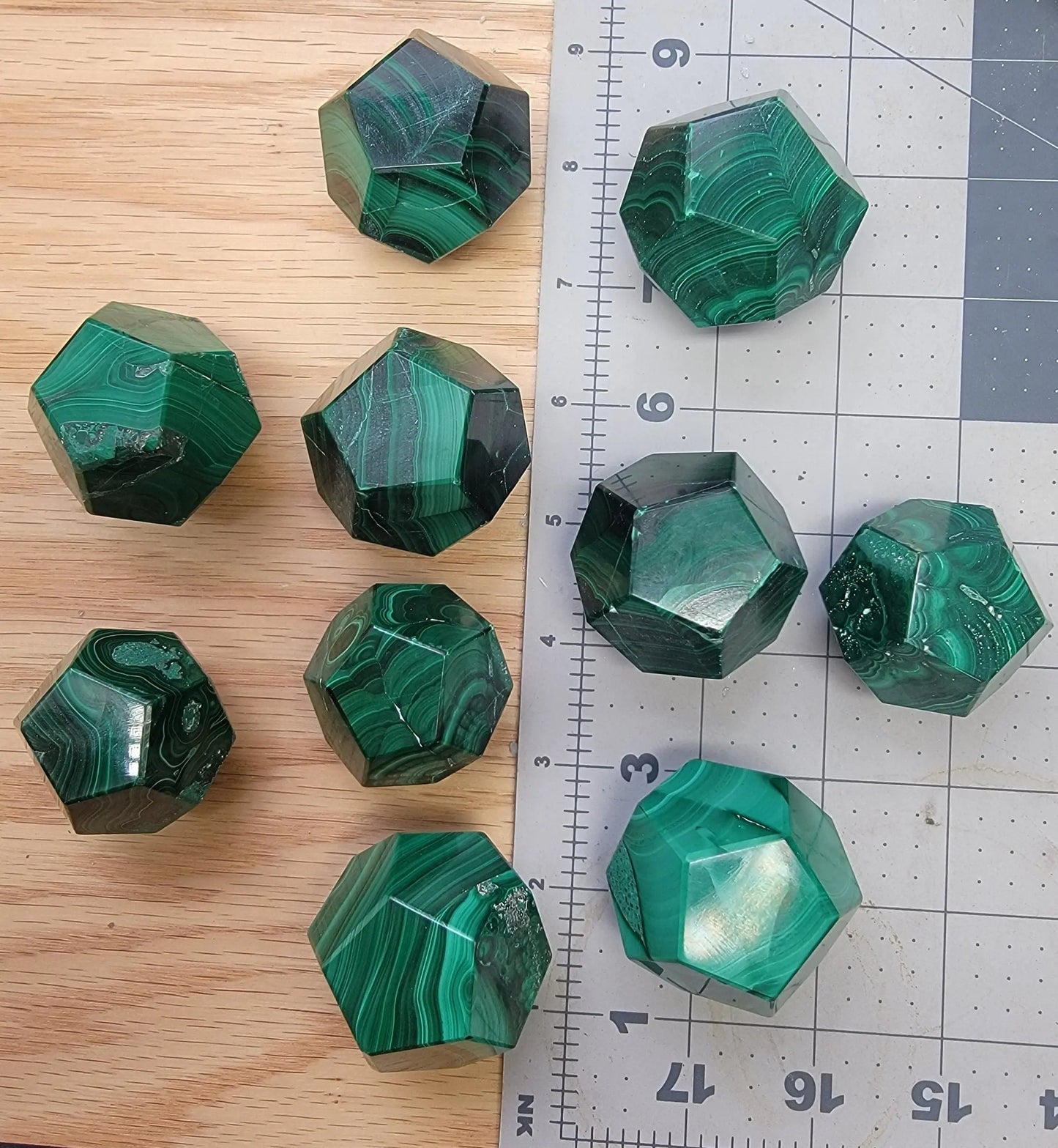 Malachite Dodecahedron 1503 Natural. Authentic. (Approx. 1.7”- 1.85”) Shop Wholesale Crystals
