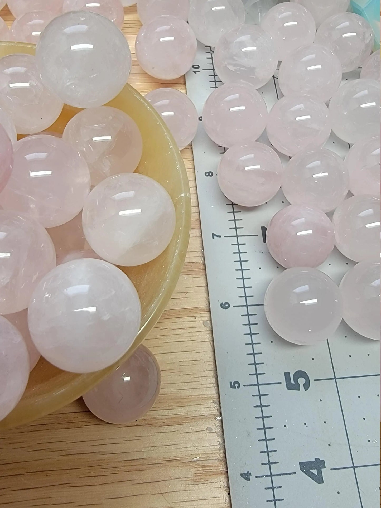 Rose Quartz, Polished Crystal Spheres (Approx. 3/4" - 1 1/8") 1456 Polished Sphere, Heart Chakra, Wire Wrapping or Crystal Grid Supply Shop Wholesale Crystals