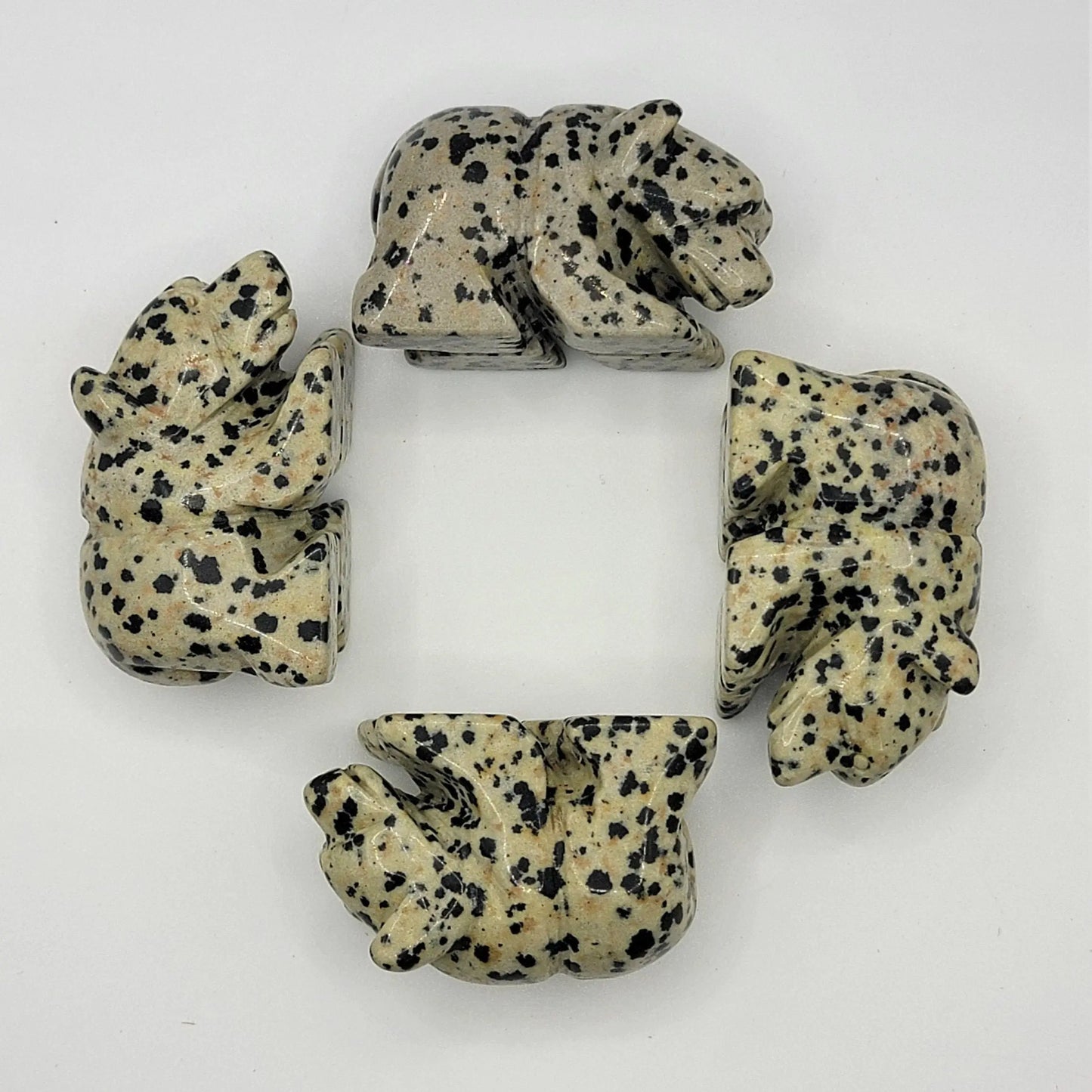 Dalmatian Jasper Carved Bear (Approx. 2") 0043 Shop Wholesale Crystals