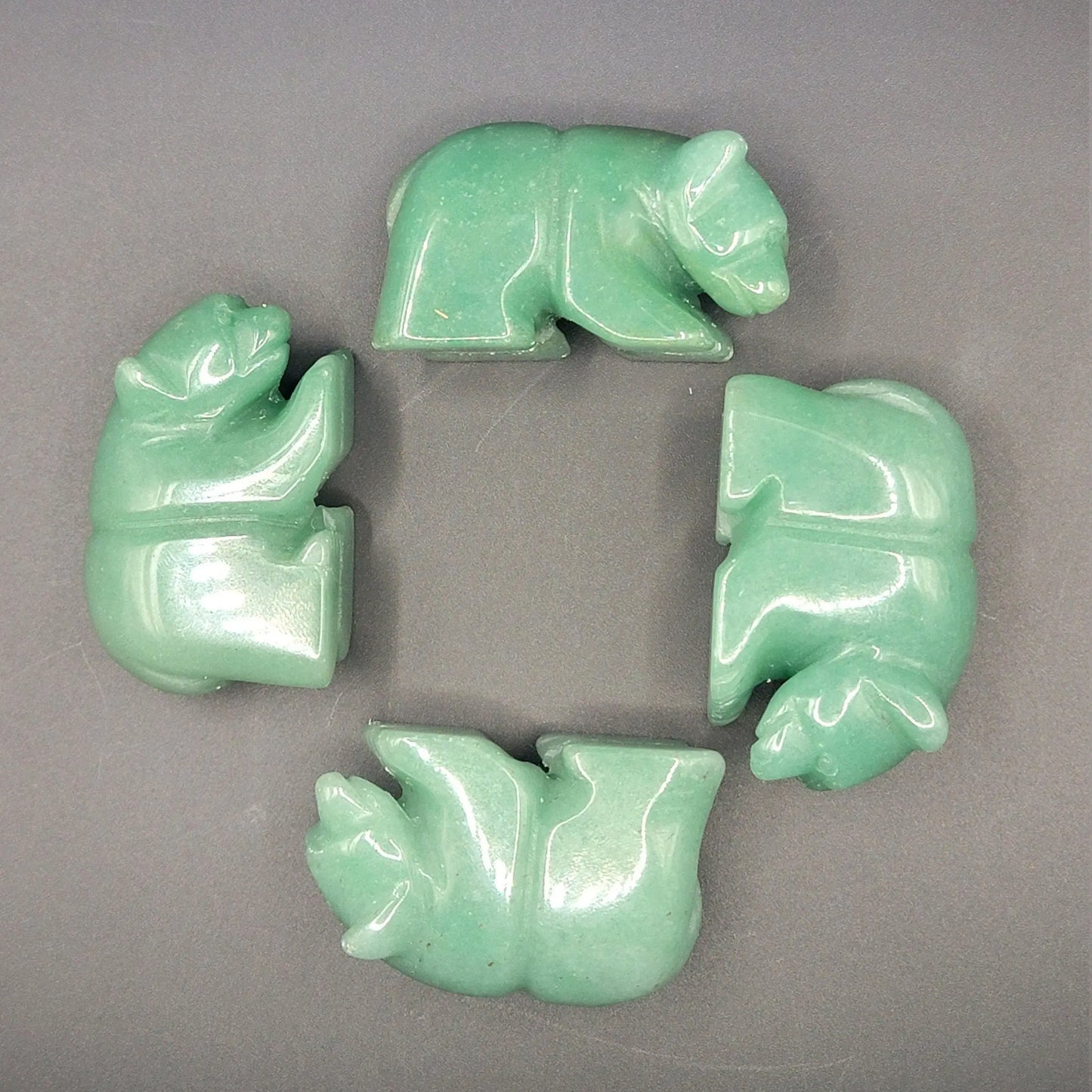 Green Aventurine Carved Bear (Approx. 2") 0045 Shop Wholesale Crystals