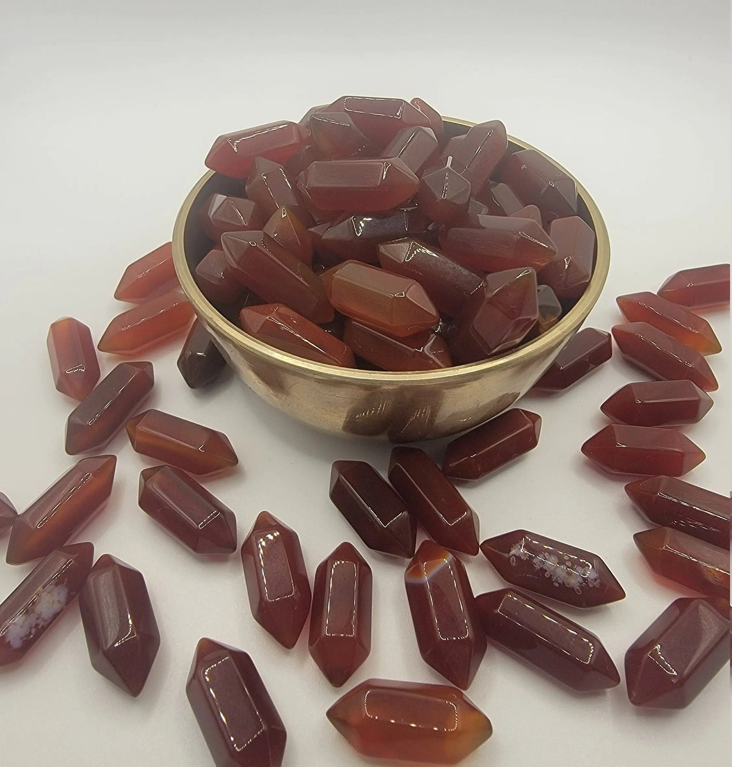 Carnelian Agate Double Terminated Crystal Point (Approx. 3/4") T-0044 Shop Wholesale Crystals