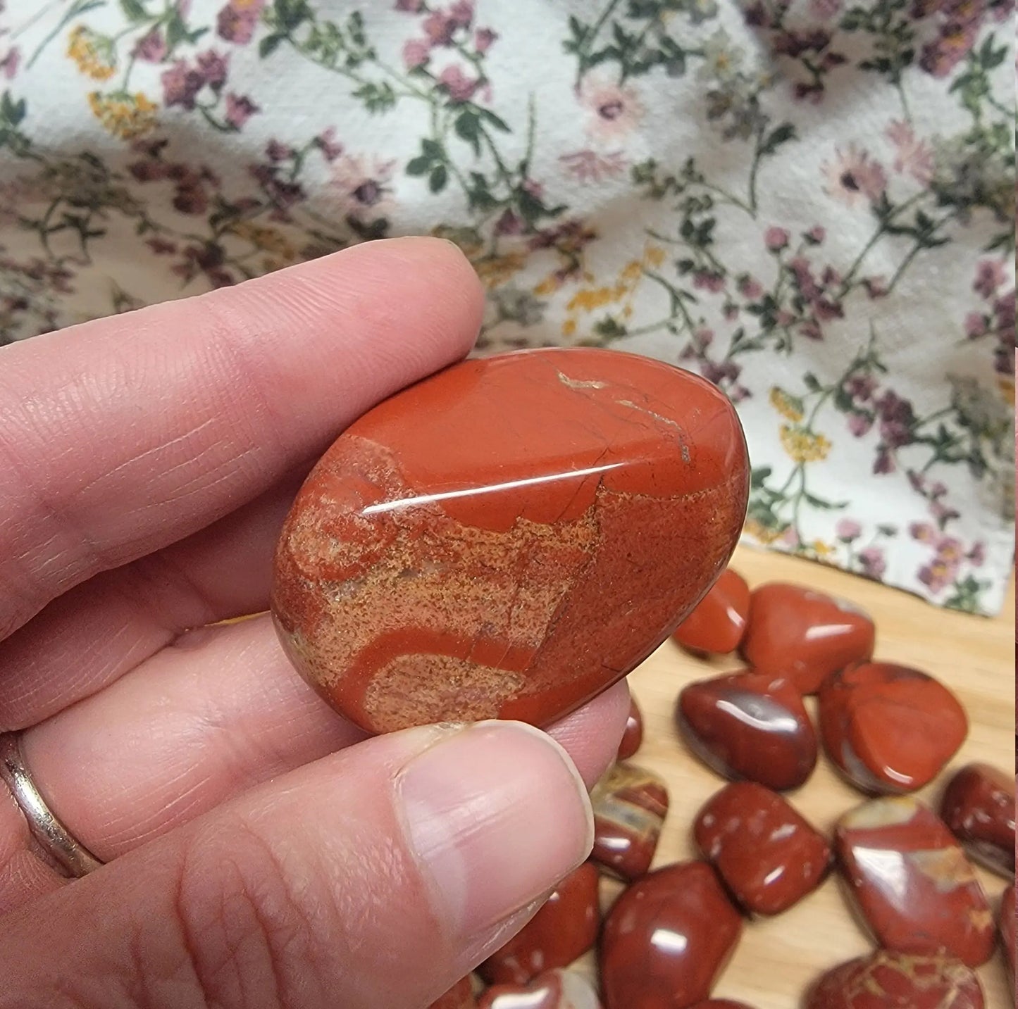 Red Jasper, Large, Polished Tumbled Stone (Approx. 1 1/2" - 2"), for Wire Wrapping or Crystal Grid Supply BIN-1385 Shop Wholesale Crystals