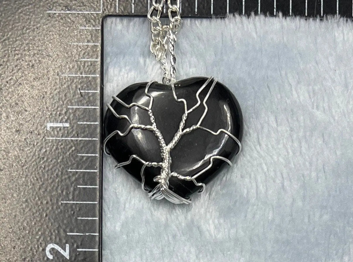 Black Obsidian Tree Of Life Necklace NCK-2397 Wire Wrapped Necklace Shop Wholesale Crystals