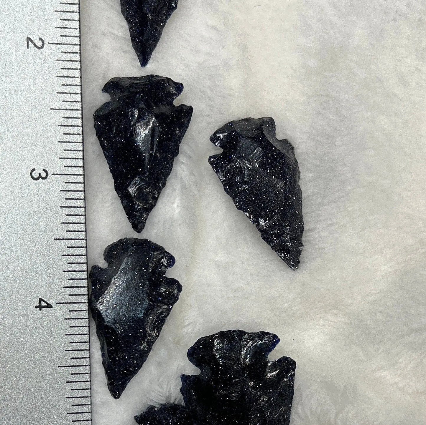 Blue Goldstone Knapped Arrowhead 1333 (Approx. 1 1/4" - 1 1/2”) Shop Wholesale Crystals