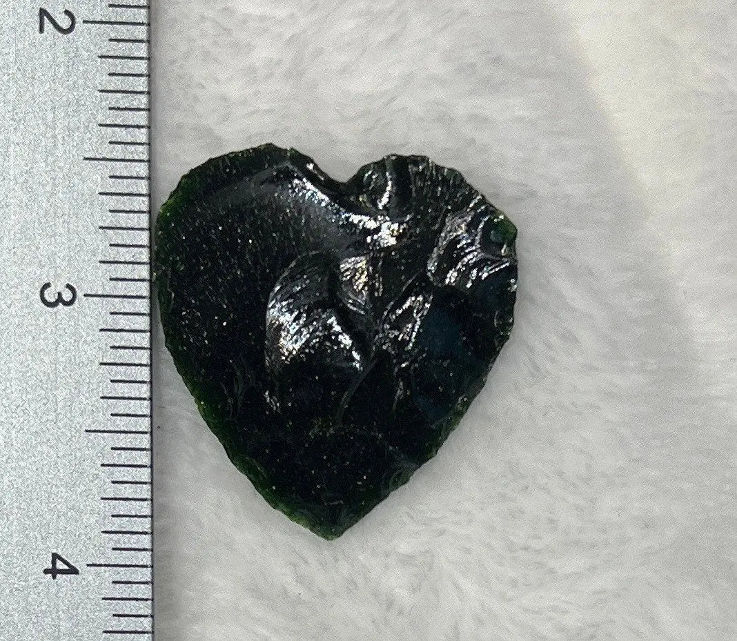 Green Goldstone Knapped Heart 1325 (Approx. 1 1/4”-1 1/2”) Shop Wholesale Crystals