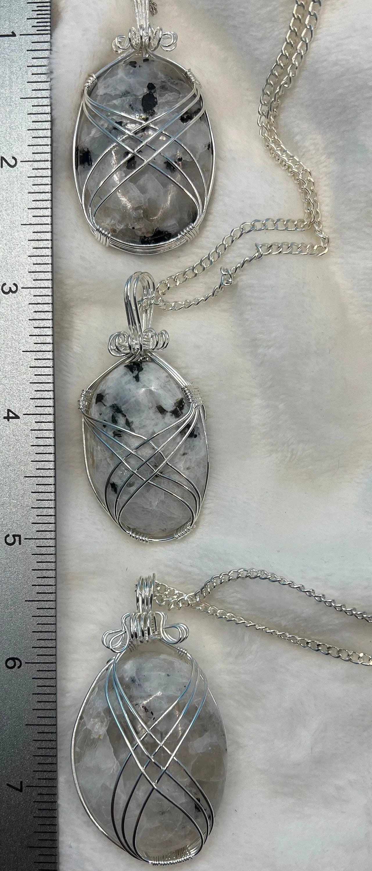 Rainbow Moonstone Wire Wrapped Necklace NCK-2383 Shop Wholesale Crystals