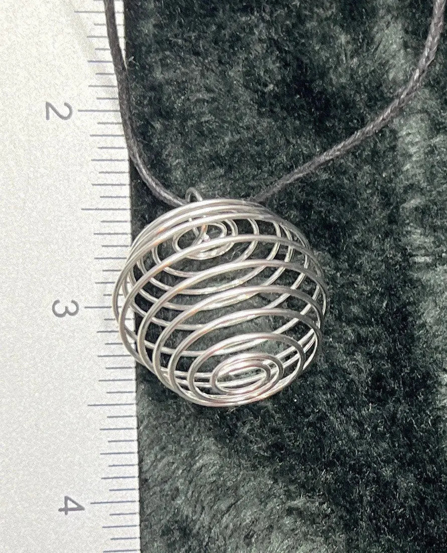 Silver Cage Pendant 25mm 1163 Adjustable black cord. Shop Wholesale Crystals
