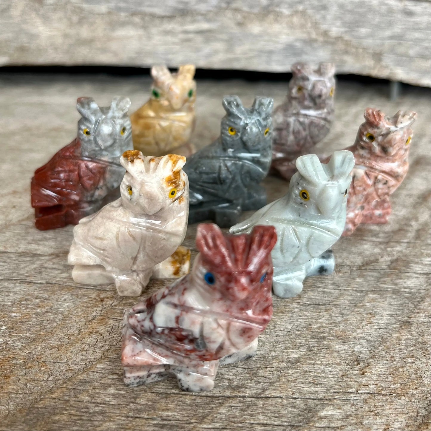 Owl on Branch Carved Soapstone Animal (Approx 1 5/8”) 0766 Shop Wholesale Crystals