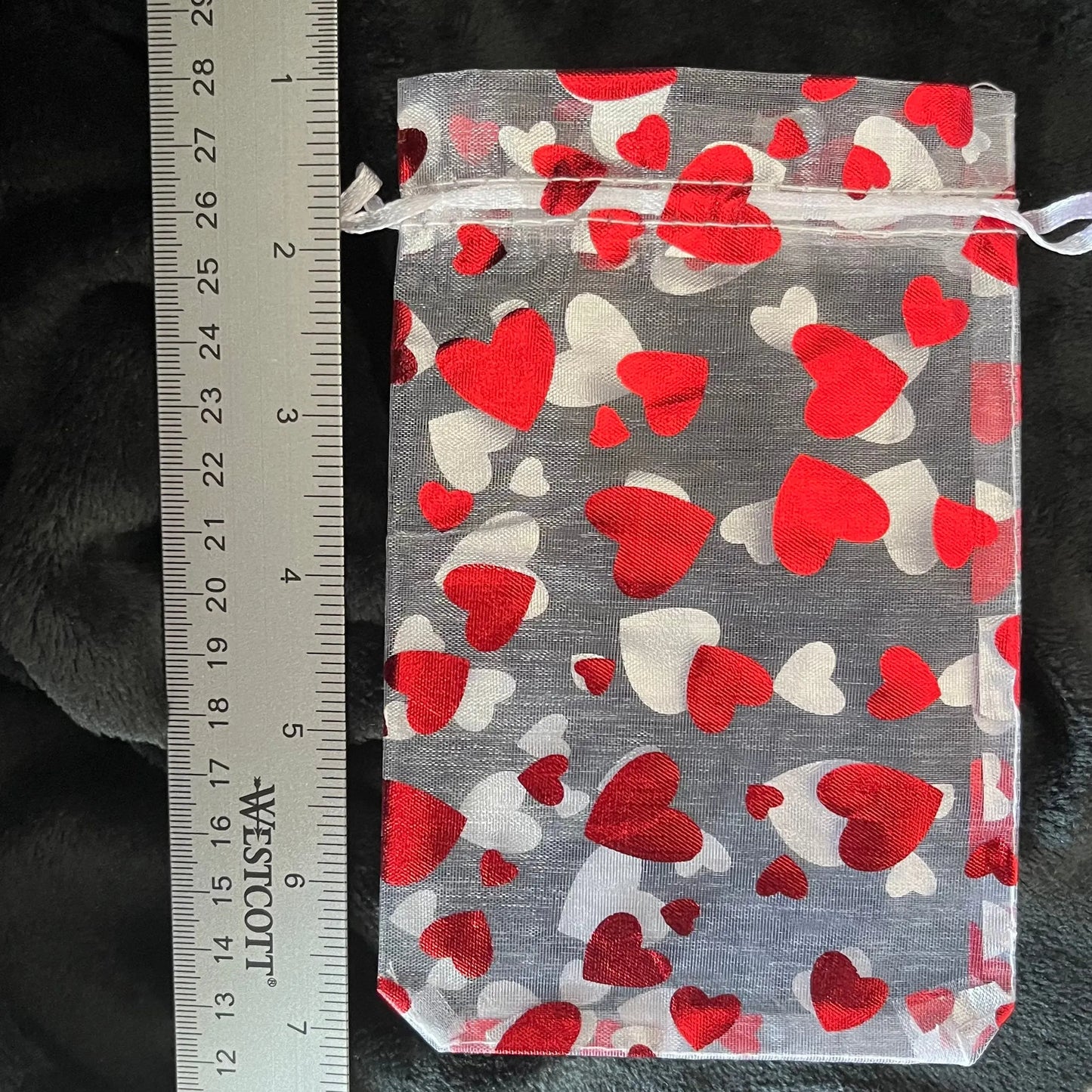 Red Heart Metallic Organza Drawstring Bag (Approx. 4”X6”) BAG-0063 Shop Wholesale Crystals