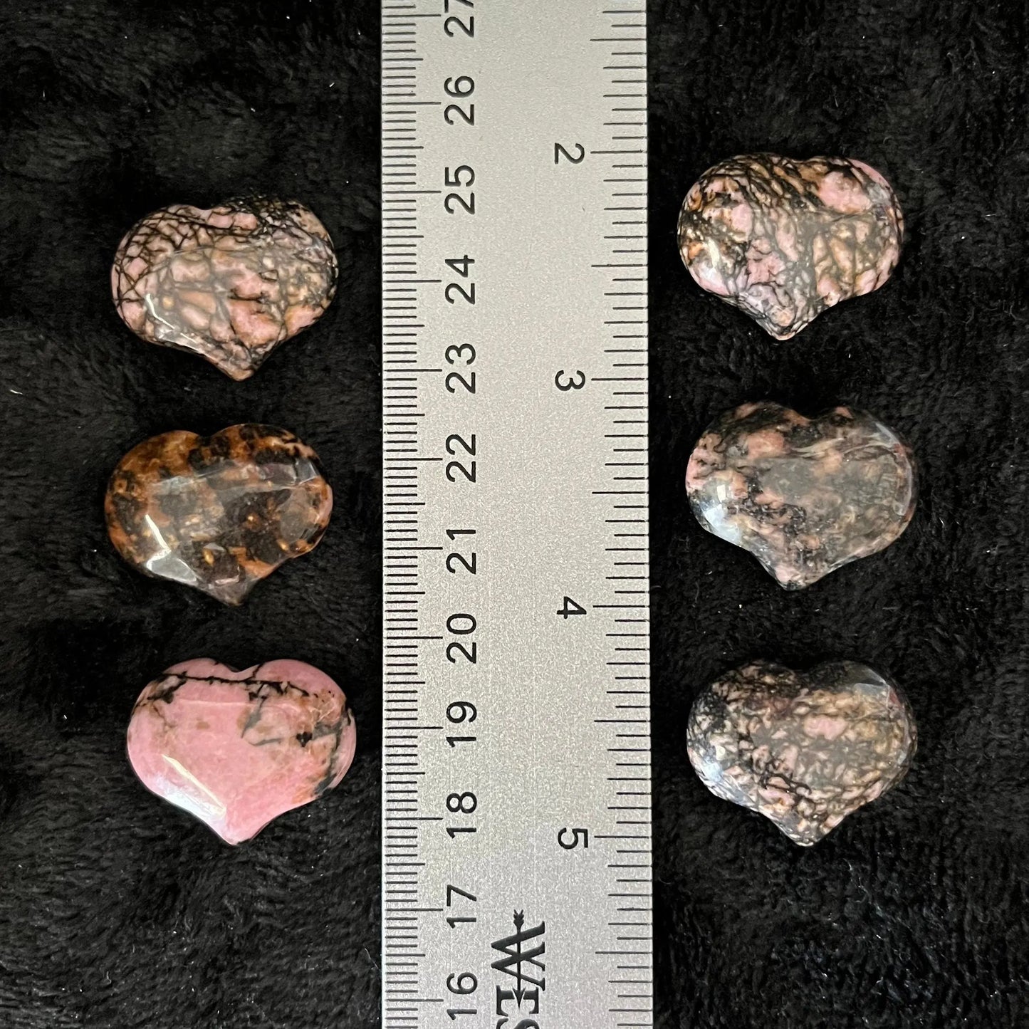 Rhodonite Puffy Heart (Approx. 3/4”x1”) 0532-A Shop Wholesale Crystals