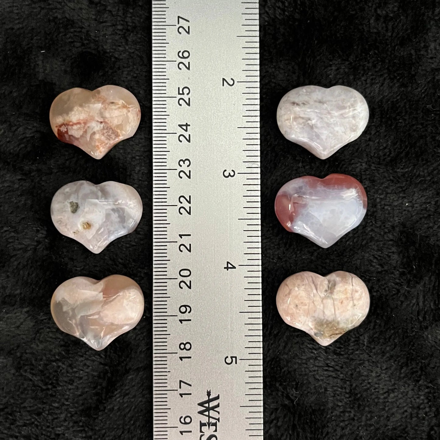 Flower Agate (Sakura Agate) Puffy Heart (Approx. 3/4”x1”) 0531-A Shop Wholesale Crystals