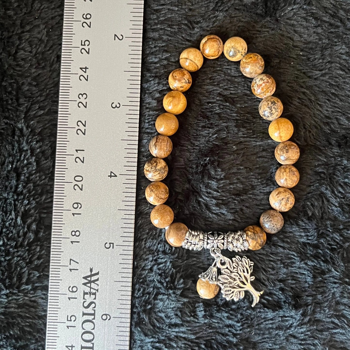 Picture Jasper Tree of Life Charm Bracelet BRC-0189 Shop Wholesale Crystals