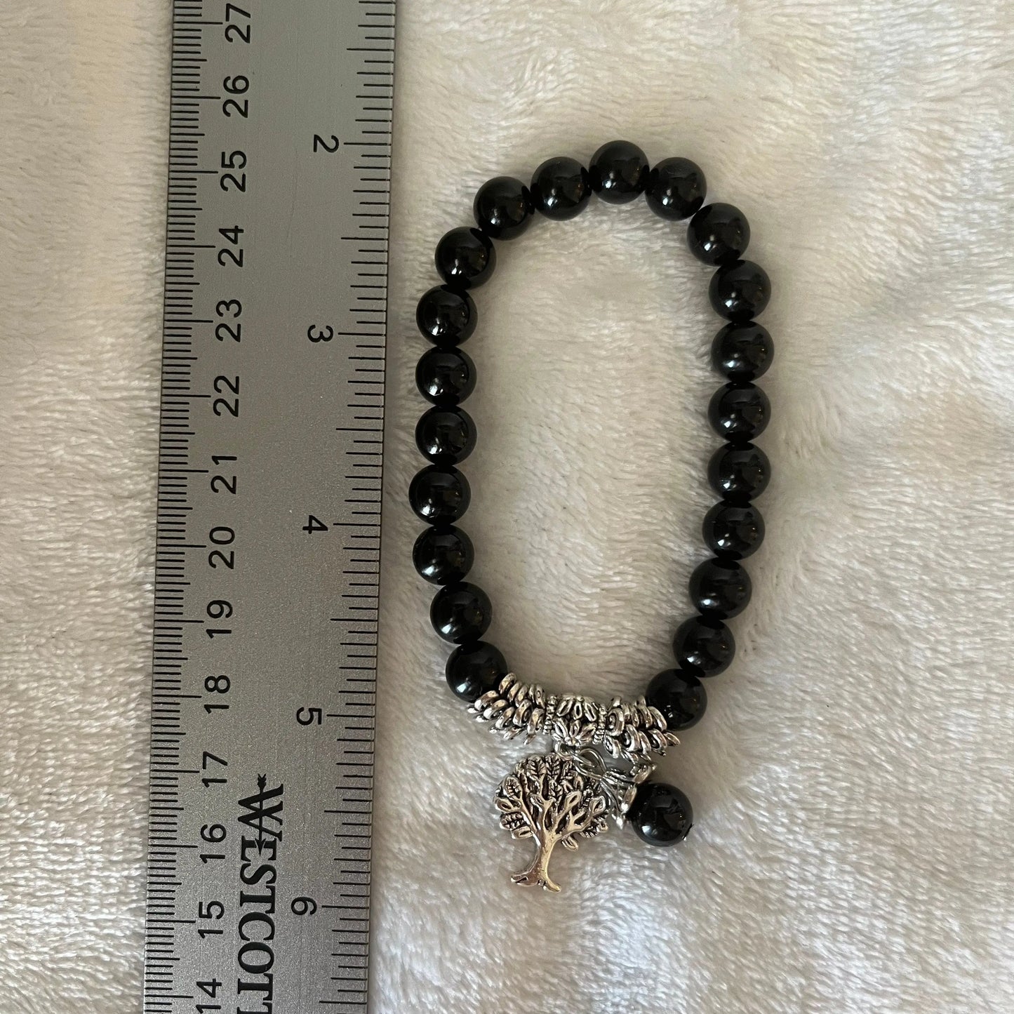 Black Obsidian Tree of Life Charm Bracelet BRC-0188 Shop Wholesale Crystals