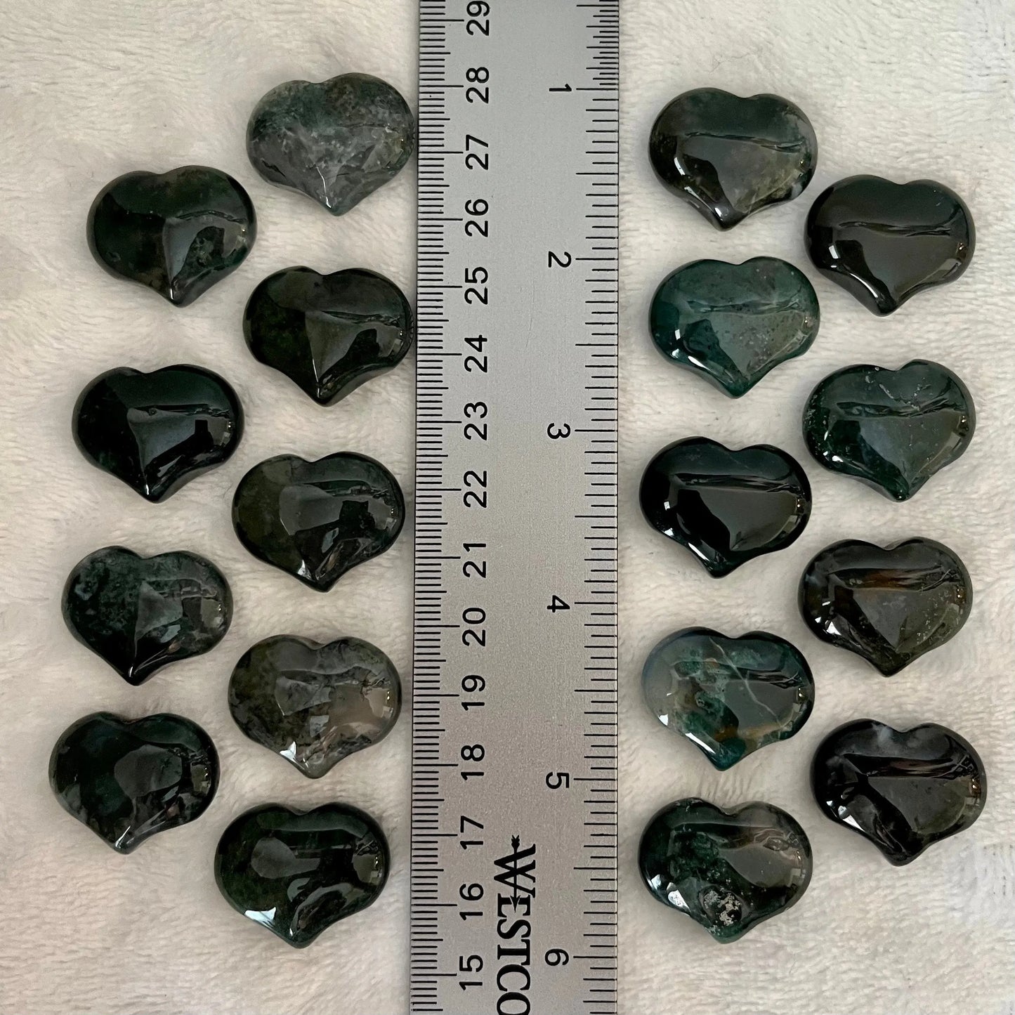 Moss Agate Puffy Heart (Approx. 3/4”-1”) 0541-D Shop Wholesale Crystals