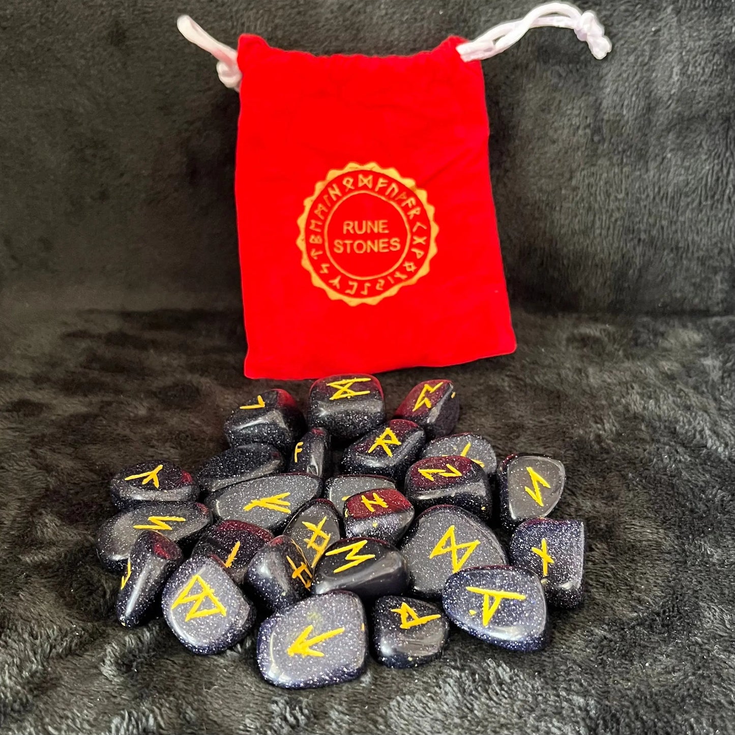 Blue Goldstone 25 Piece Rune Kit KIT-0034 Shop Wholesale Crystals