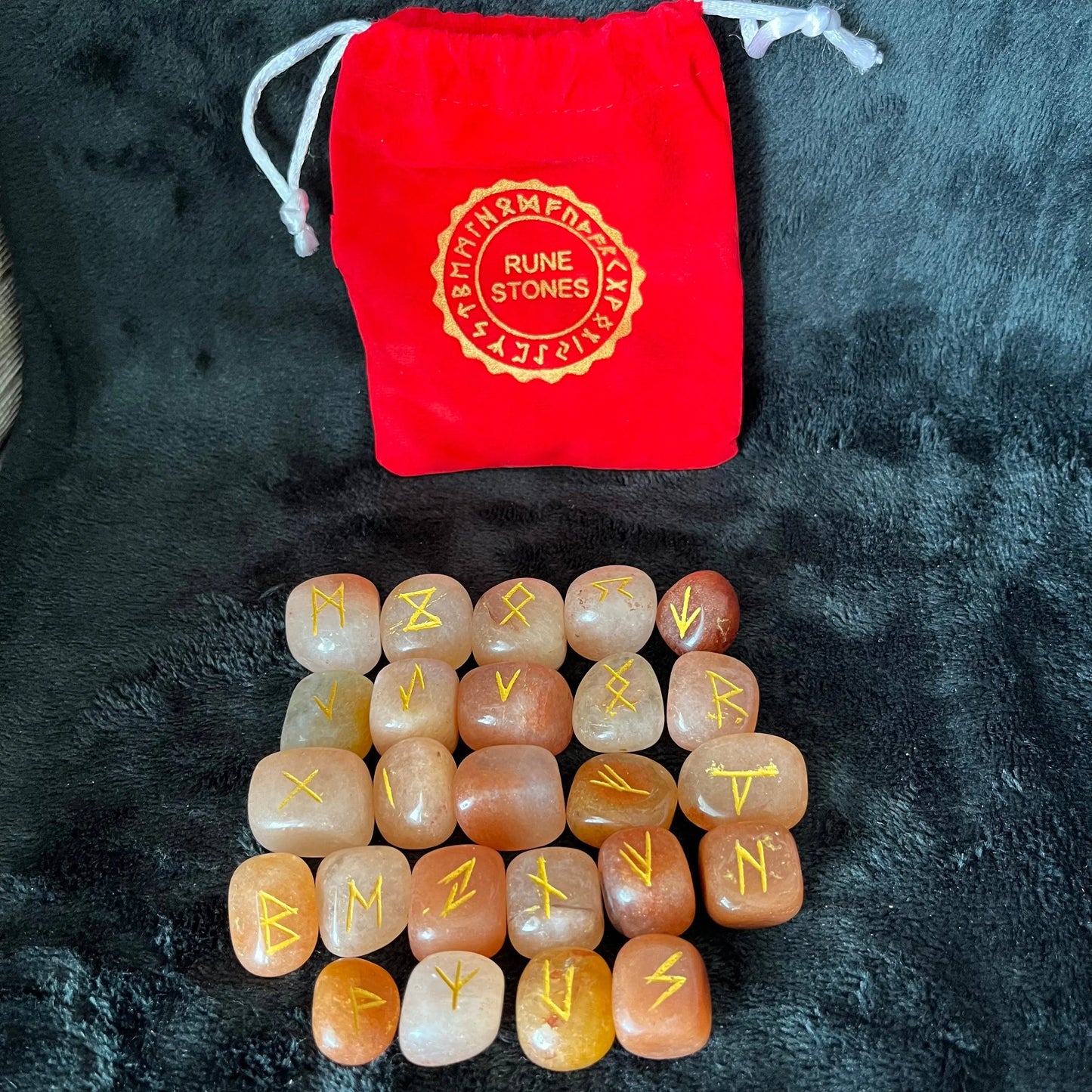 Red Aventurine 25 Piece Rune Kit KIT-0039 Shop Wholesale Crystals