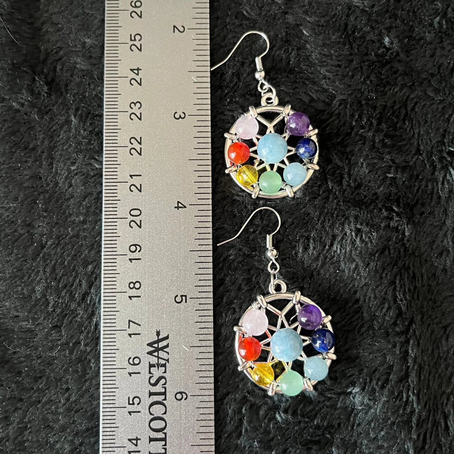 Chakra Gemstone, DreamCatcher Earrings EAR-0064 Shop Wholesale Crystals