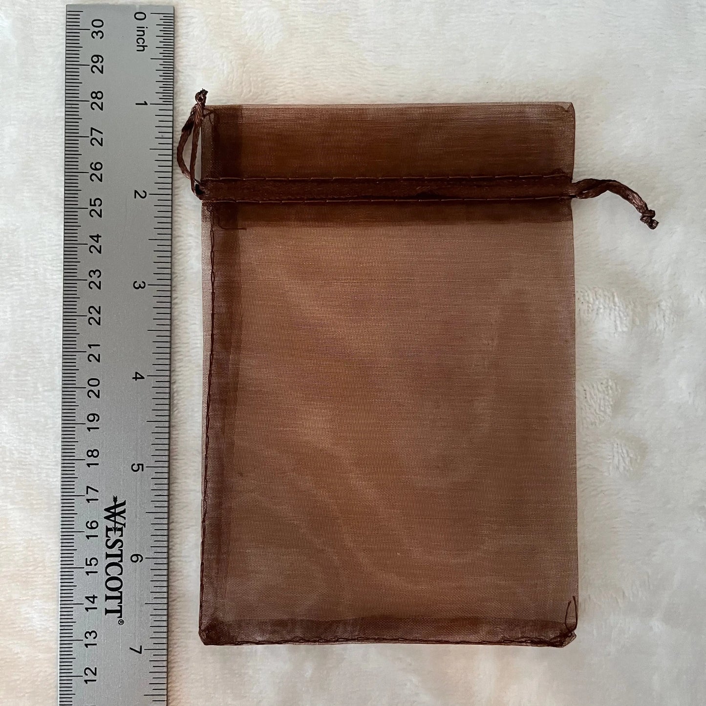 Brown Organza Bag (Approx. 4” x 6") BAG-0108 Shop Wholesale Crystals