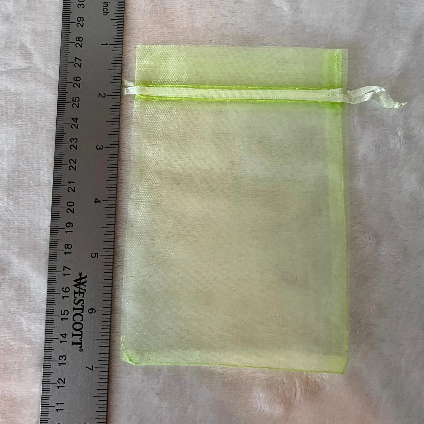 Lime Green Organza Bag (Approx. 4” x 6") BAG-0109 Shop Wholesale Crystals