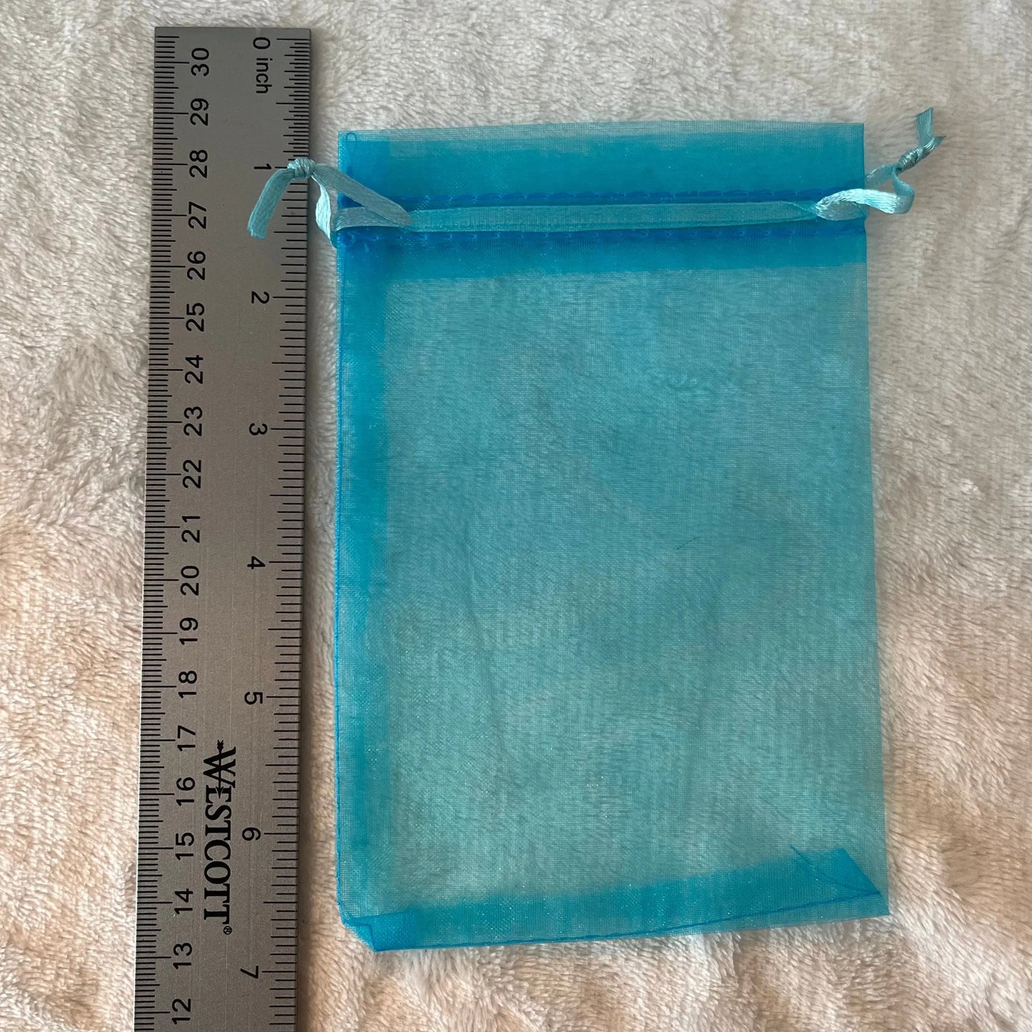 Aqua Blue Organza Bag (Approx. 4” x 6") BAG-0097 Shop Wholesale Crystals