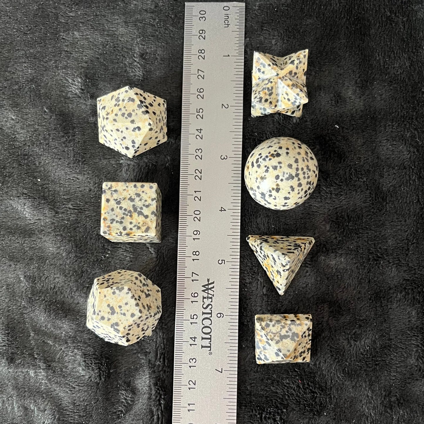 Dalmation Jasper 7-piece Sacred Geometry Set (Approx. 25mm) E-0032 Shop Wholesale Crystals