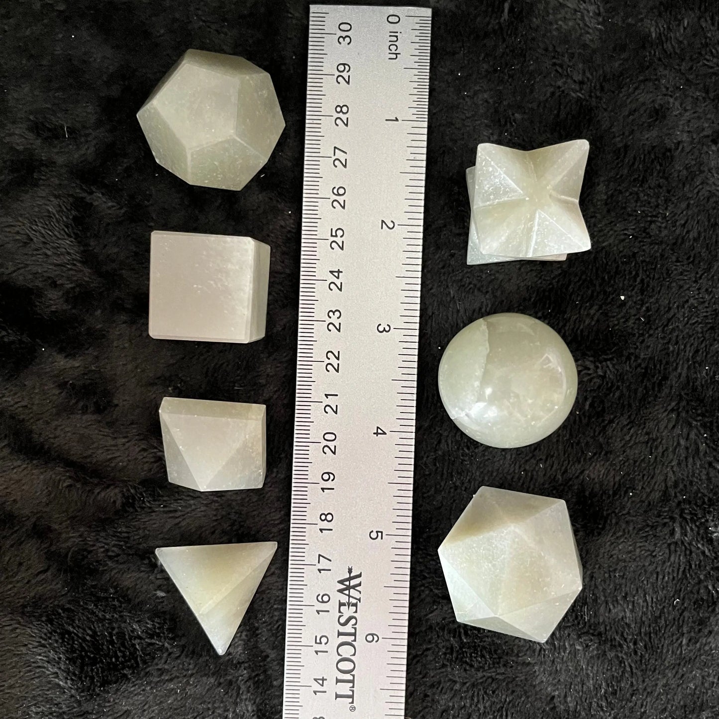 Green Aventurine 7-piece Sacred Geometry Set (Approx. 25mm) E-0023 Shop Wholesale Crystals