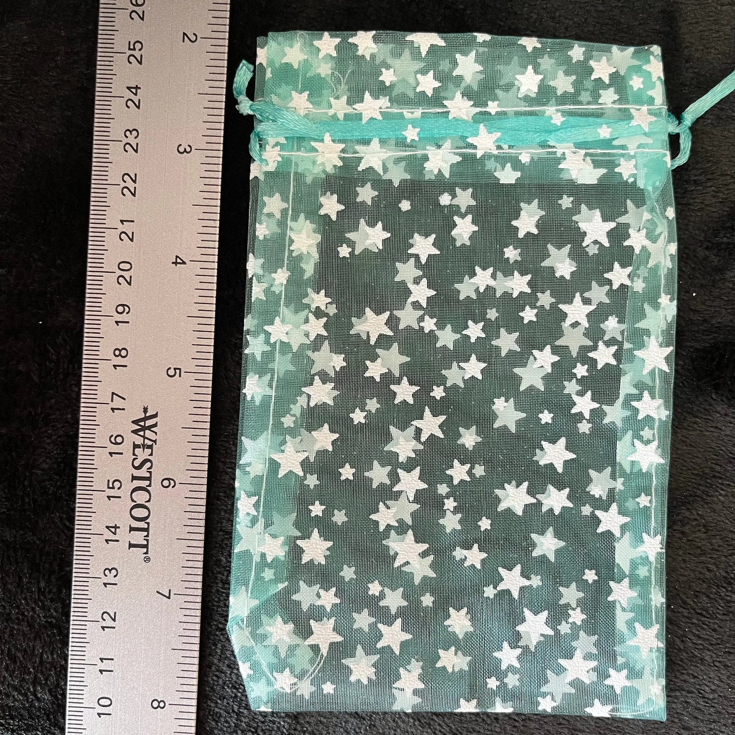 Sea Blue Star Organza Bag (Approx. 4” X 6”) BAG-0170 Shop Wholesale Crystals