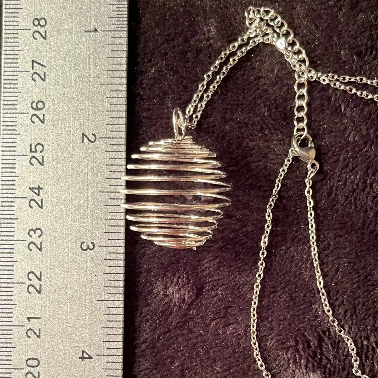 Silver tone Cage Pendant (25mm) With 22” Chain 1085 Shop Wholesale Crystals