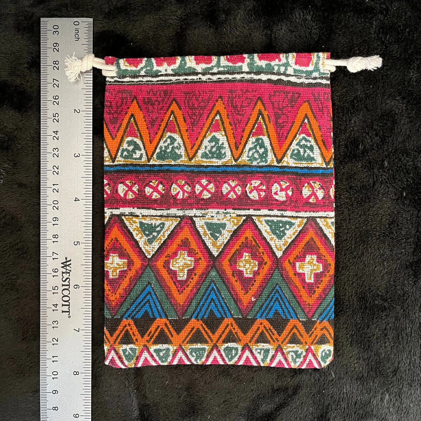Tribal Print Burlap Drawstring Bag (Approx. 5” X 7") BAG-0175 Shop Wholesale Crystals