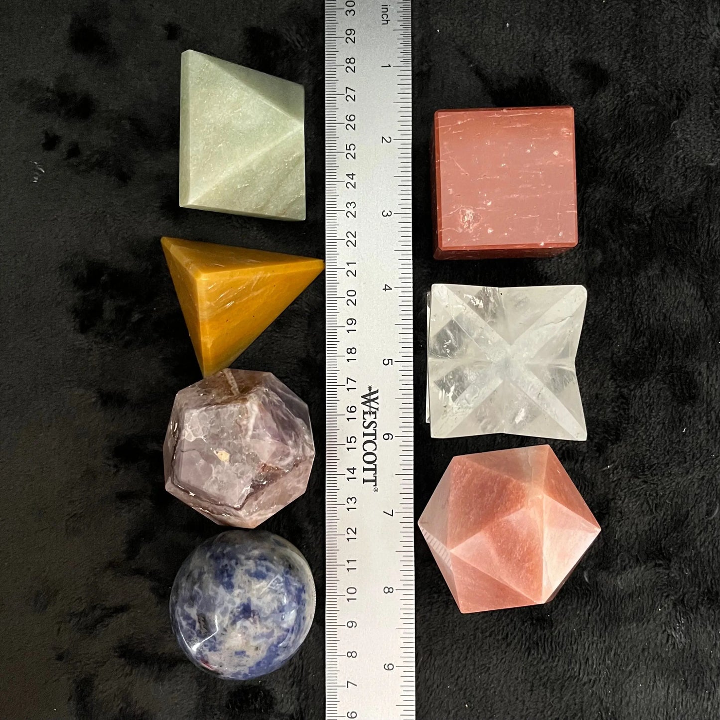 Chakra Gemstone 7-piece Sacred Geometry Set (Approx. 45-55mm) F-0054 Shop Wholesale Crystals