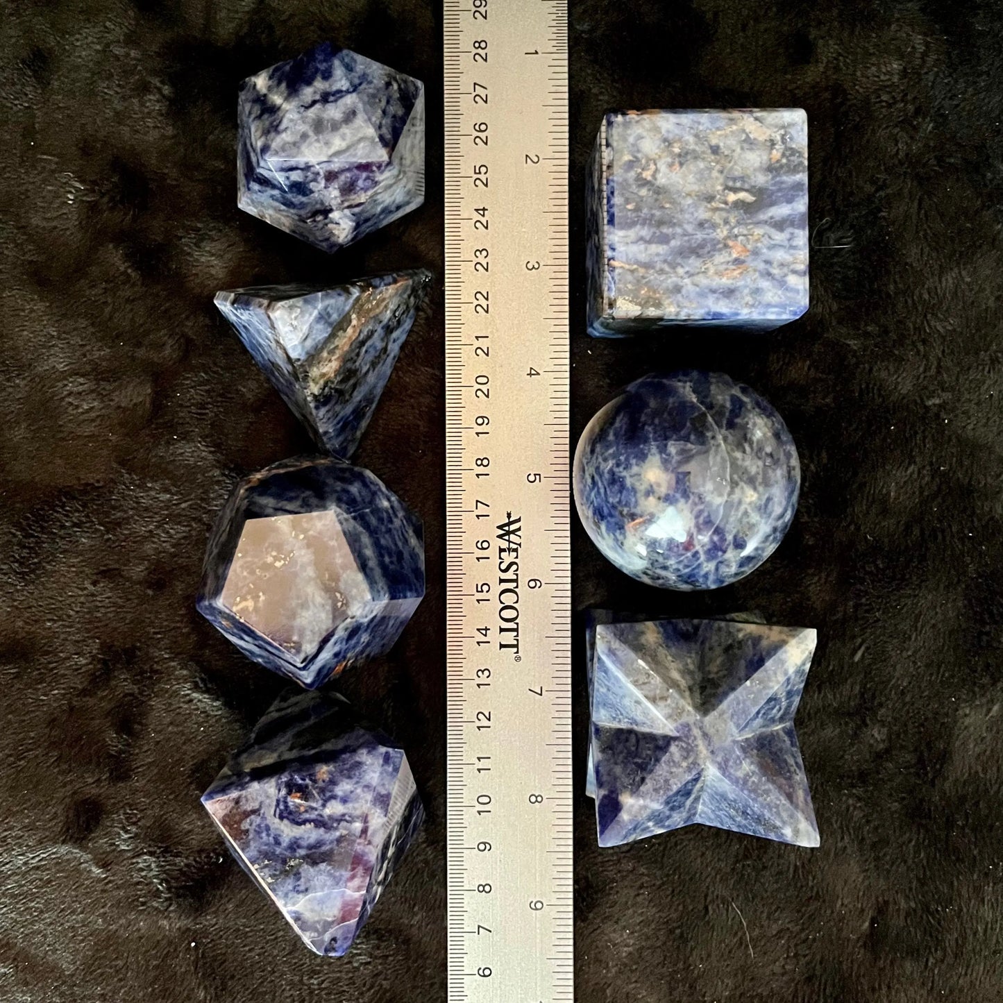 Sodalite 7-piece Sacred Geometry Set (Approx. 45-55mm) F-0057 Shop Wholesale Crystals
