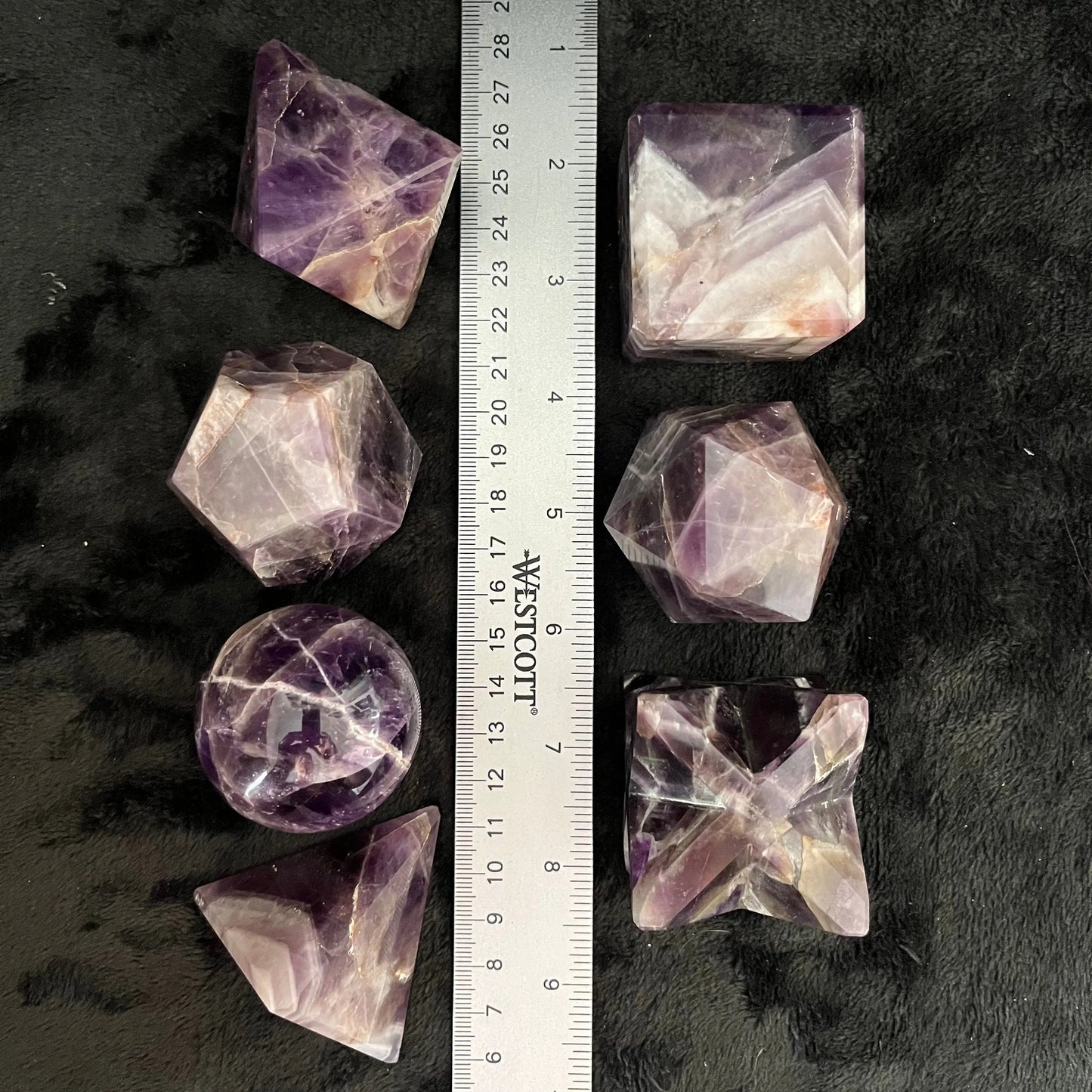 Amethyst 7-piece Sacred Geometry Set (Approx. 45-55mm) F-0055 Shop Wholesale Crystals