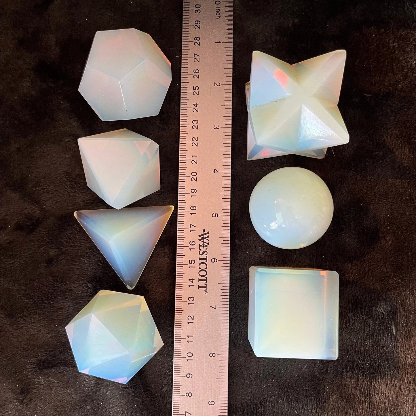 Opalite 7-piece Sacred Geometry Set (Approx. 45-55mm) F-0061 Shop Wholesale Crystals