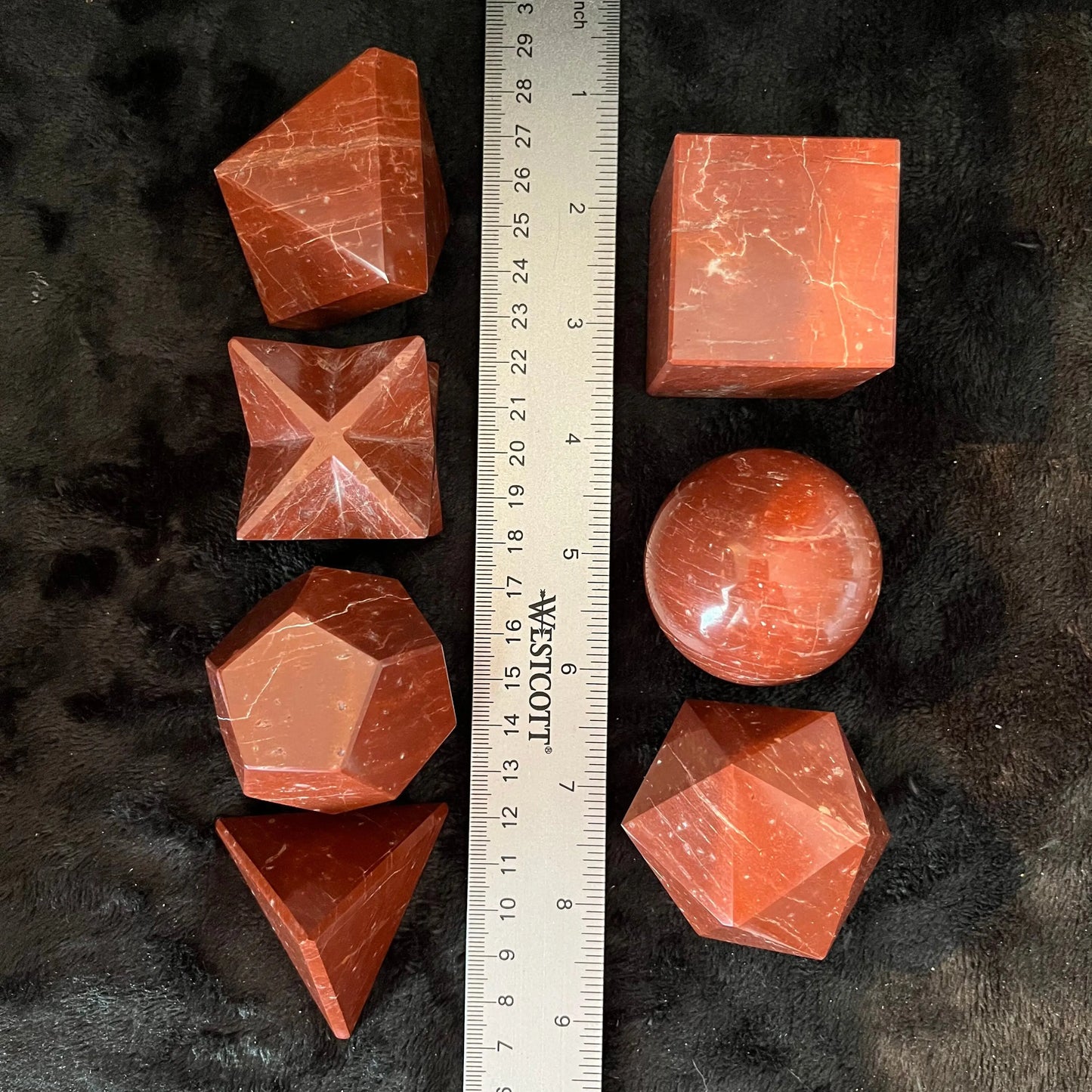 Red Jasper 7-piece Sacred Geometry Set (Approx. 45-55mm) F-0059 Shop Wholesale Crystals