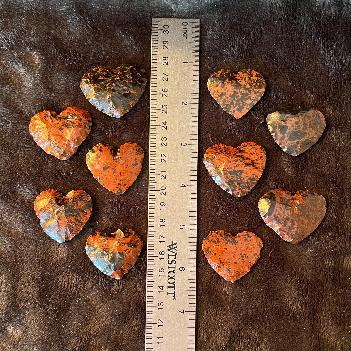 Mahogany Obsidian Knapped Heart (Approx 1 1/4”-1 1/2”) 1335 Shop Wholesale Crystals