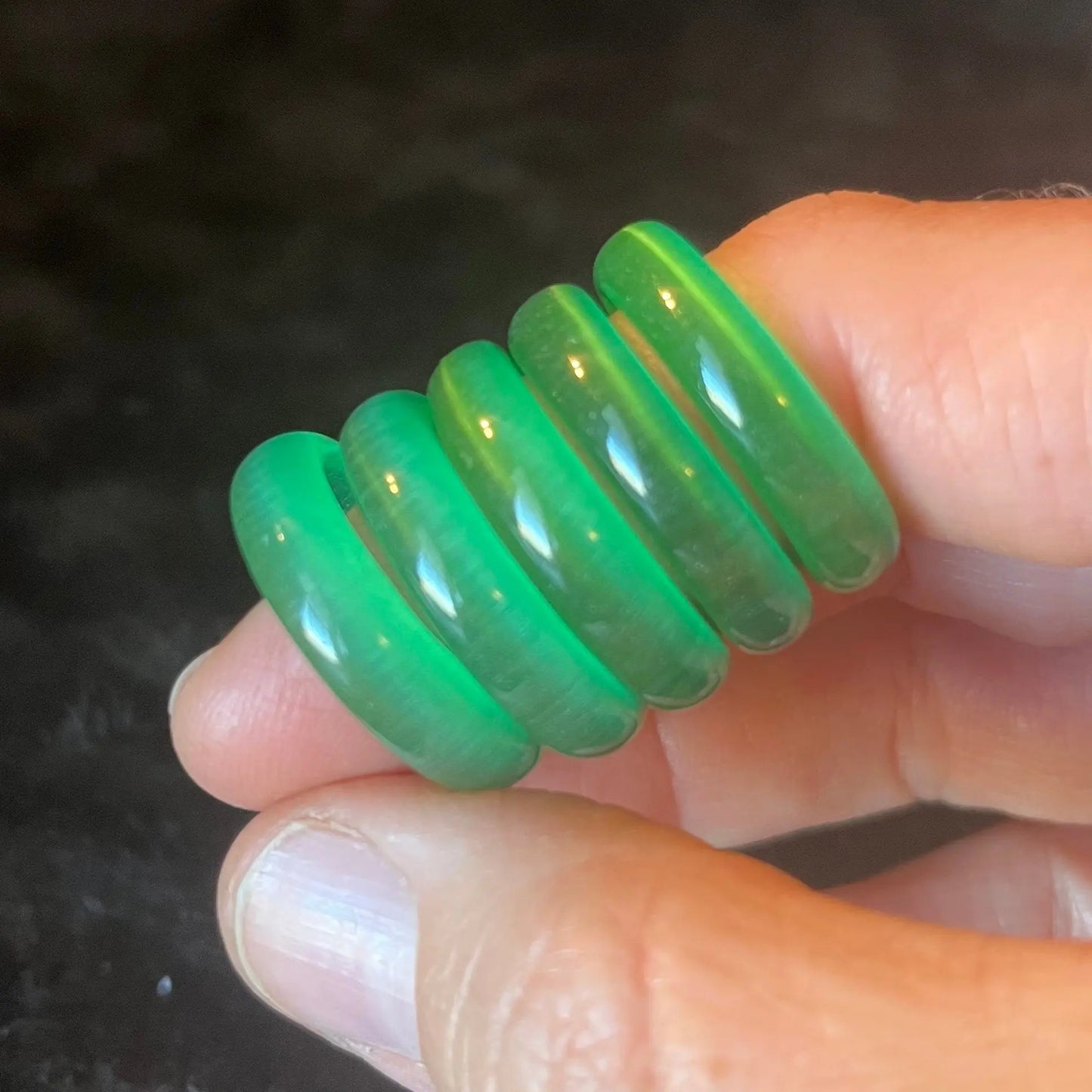 Green Fiber Optic (Cats Eye) Ring Size 9 RNG-0086 Shop Wholesale Crystals