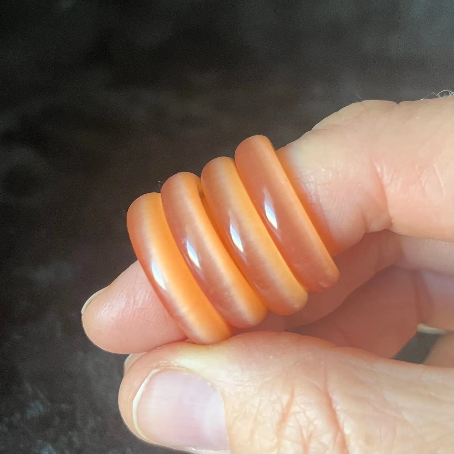 Orange Fiber Optic (Cats Eye) Ring Size 7 RNG-0091 Shop Wholesale Crystals