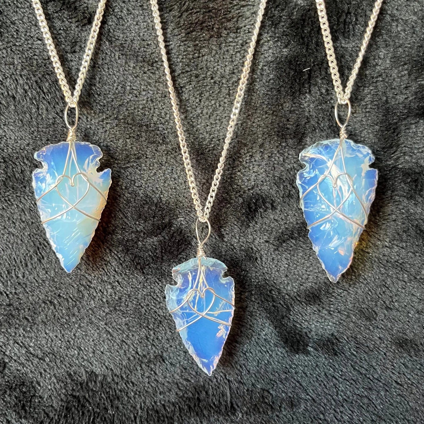 Opalite Knapped Arrowhead Wire Wrapped Necklace NCK-2778 Shop Wholesale Crystals