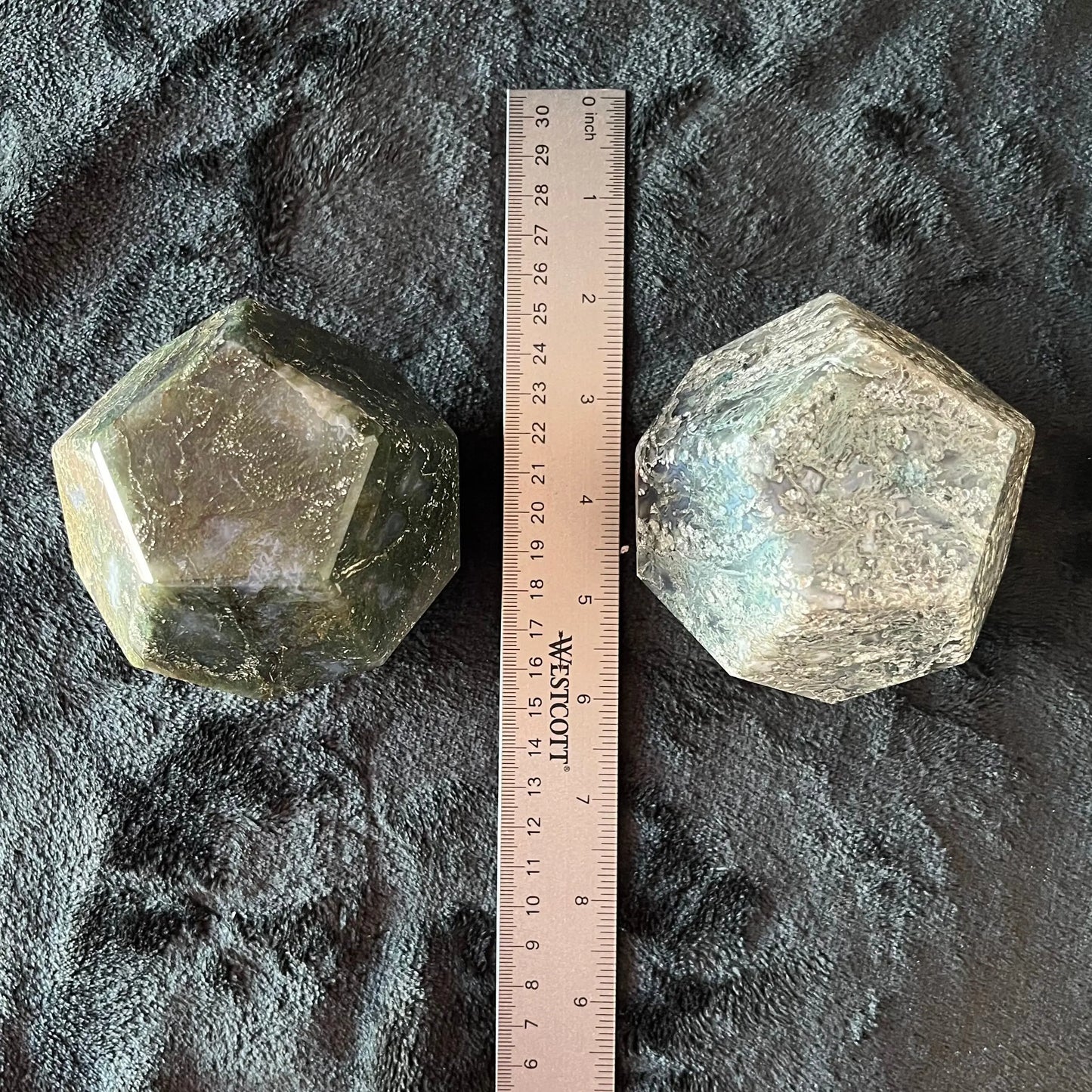 Moss Agate Dodecahedron, Very Large (Approx. 90mm) F-0070 Shop Wholesale Crystals