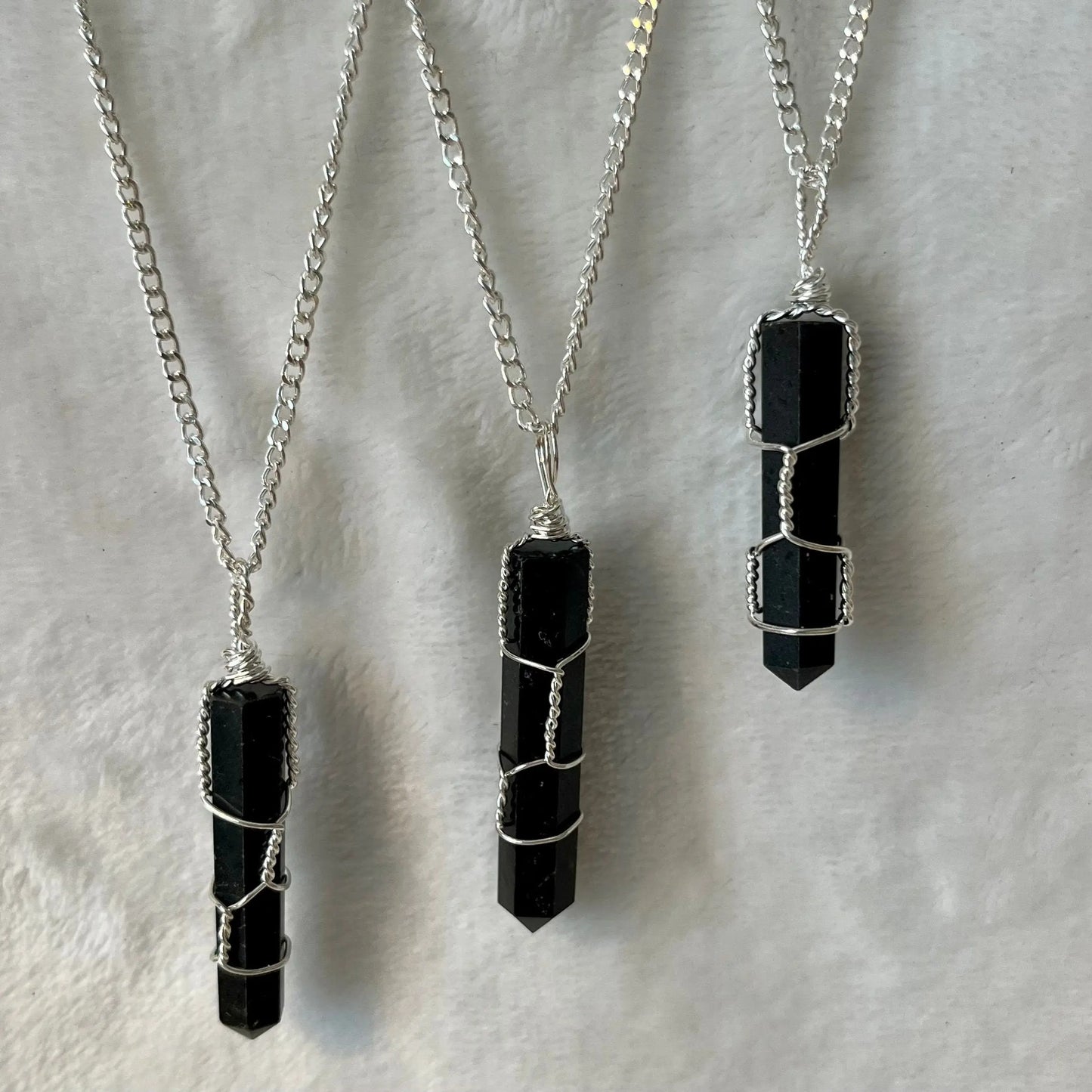 Black Agate Point Wire Wrapped Necklace NCK-2804 Shop Wholesale Crystals