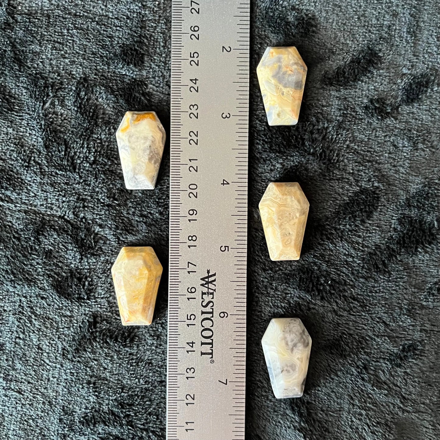 Crazy Lace Agate Coffin (Approx 1 3/8”) 0213 Shop Wholesale Crystals