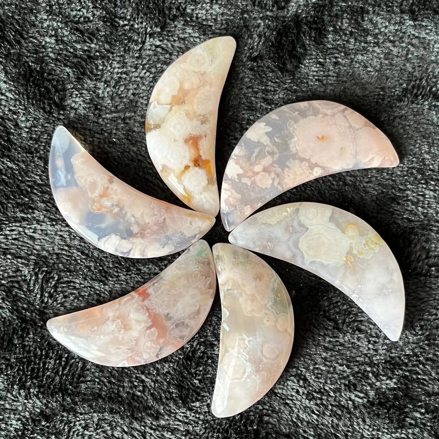 Flower Agate Moon (Approx. 1 1/2”-1 3/4”) 0089 Shop Wholesale Crystals