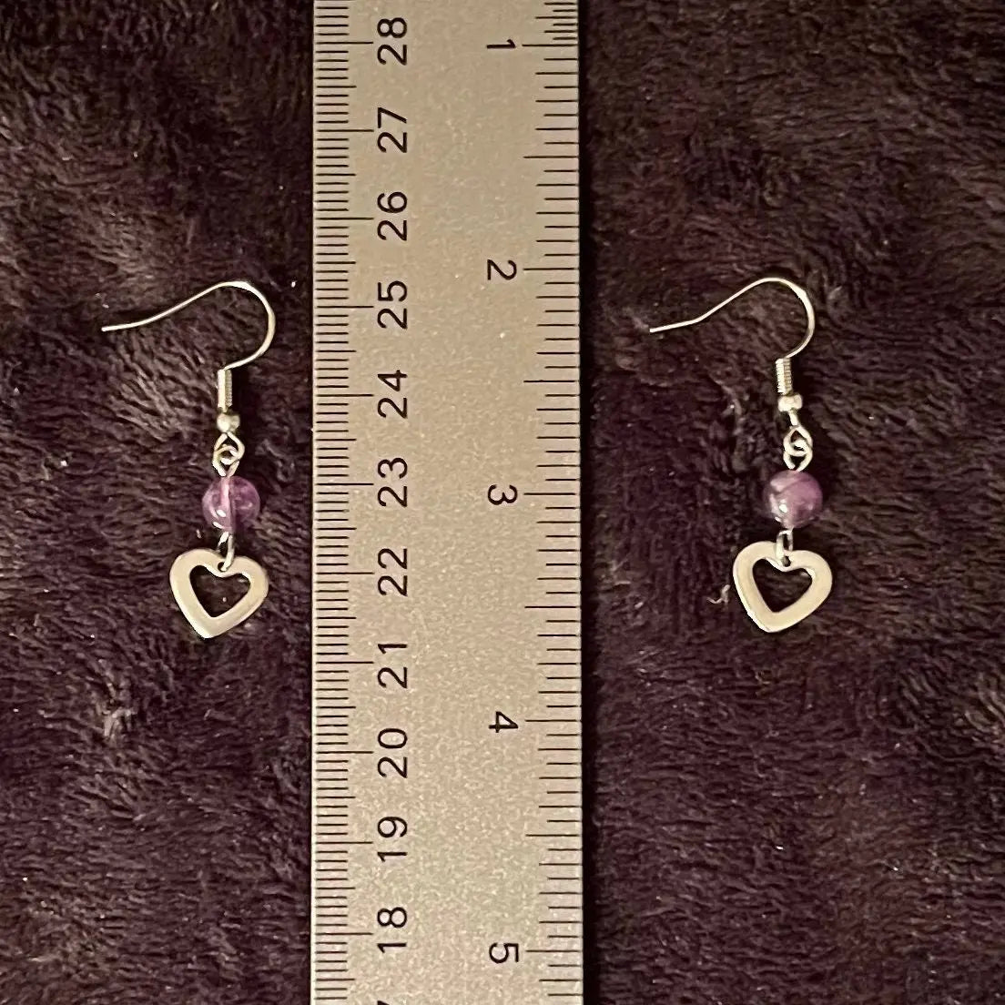Amethyst Heart Earrings EAR-0049 Shop Wholesale Crystals