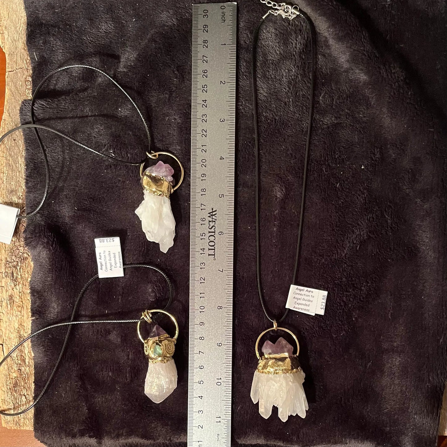 Aura Quartz and Amethyst pendant Necklace NCK-2817 Shop Wholesale Crystals