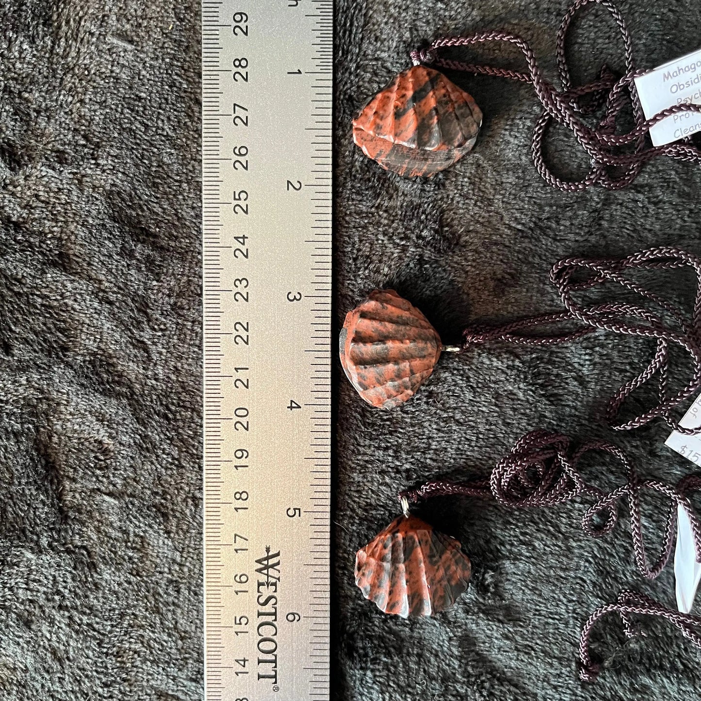 Mahogany Obsidian Seashell Necklace NCK-2837 Shop Wholesale Crystals