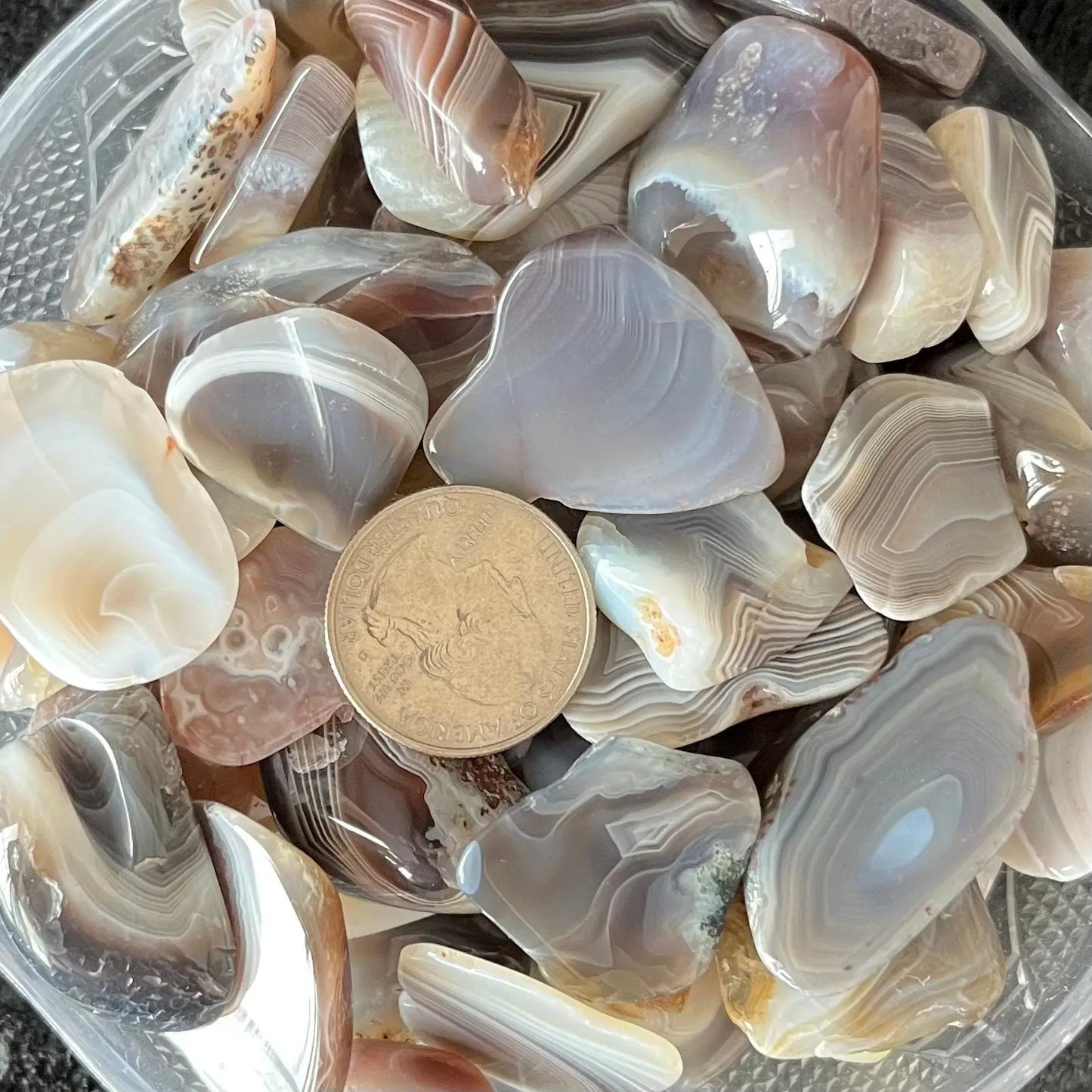 Botswana Agate Tumbled Slice (Approx. 3/4” - 1 1/2”) 0752 Shop Wholesale Crystals